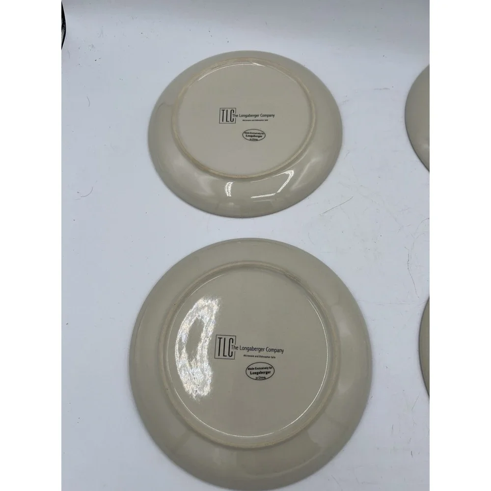 🍂 Longaberger Nature's Tradition Pottery Plates Set of 4–6.75